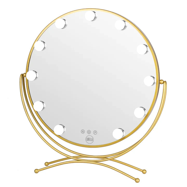 Lurella 11 Bulb Round Vanity Mirror - Gold