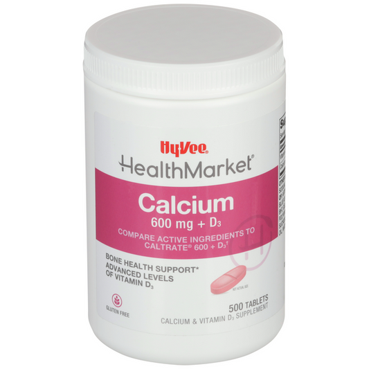 Hy-Vee HealthMarket Calcium 600 + D3 Caplets