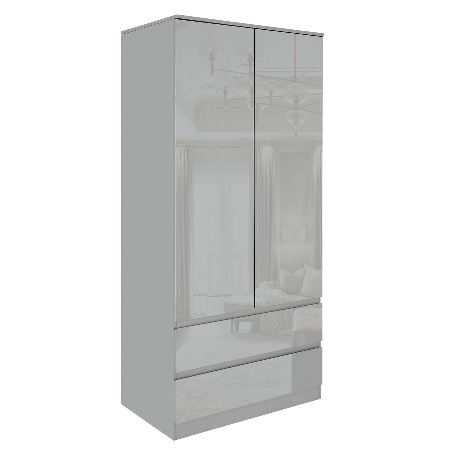 grey wardrobe