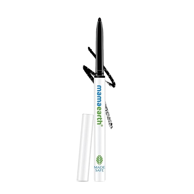 Mamaearth Long Stay Natural Black Kajal - Smudge-Proof and Waterproof - 11-Hour Long Stay - Charcoal Black Kajal for Women