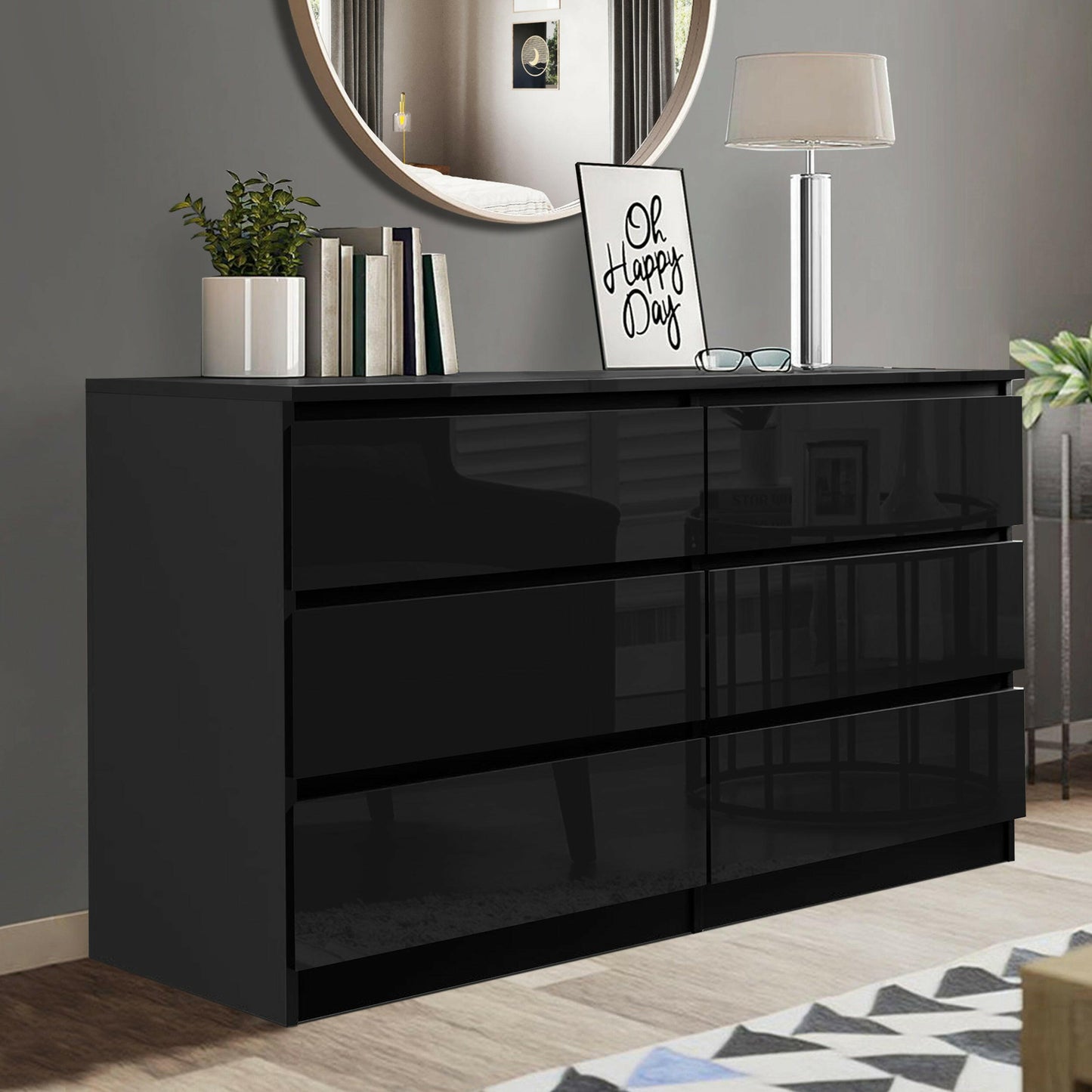 black chest of drawers
