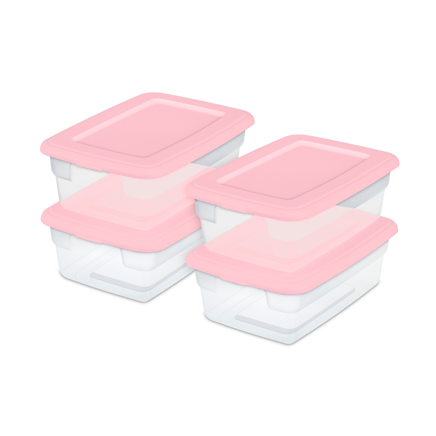 Sterilite Plastic 12 Qt. Storage Box Blush Pink Set of 16 Furniture > Cabinets & Storage > Storage Chests Sterilite 4 Clear