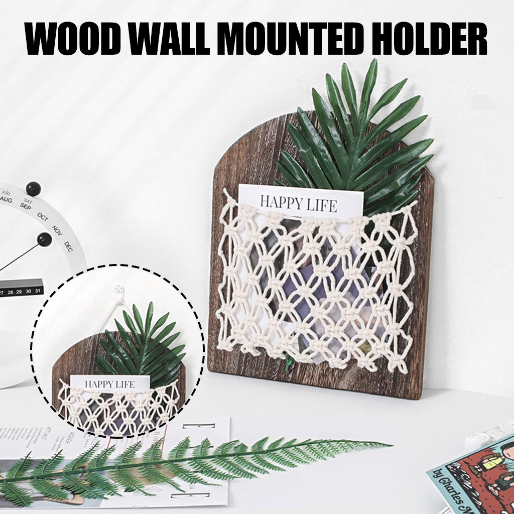 Kiplyki Wholesale Wood Wall Mounted Magazine Holder, Rustic Magazine Rack Storage Organizer