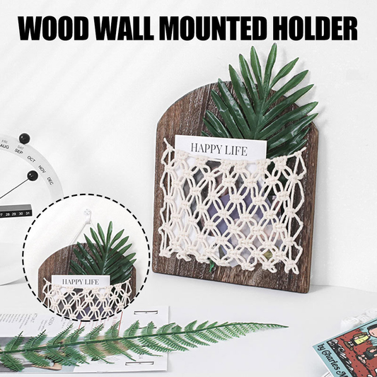 Kiplyki Wholesale Wood Wall Mounted Magazine Holder, Rustic Magazine Rack Storage Organizer