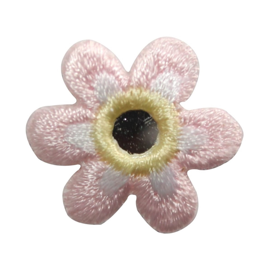 ID 8666 Daisy Mirror Center Patch Garden Flowers Embroidered Iron on Applique