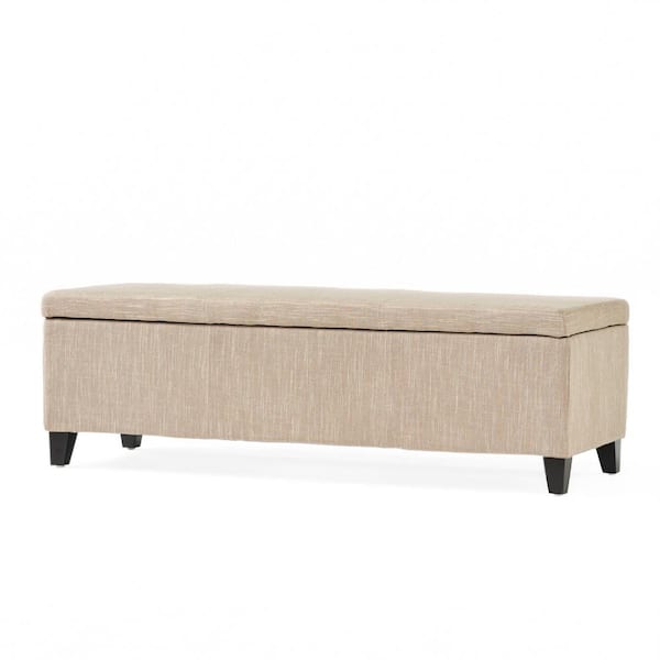 Fabric Storage Bench Sand 17.50 in. x 51.25 in. x 16.25 in.