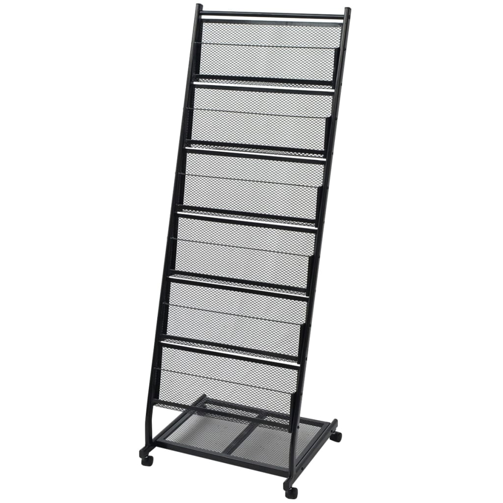 Magazine Rack 18.7"X16.9"X52.4" Black A4