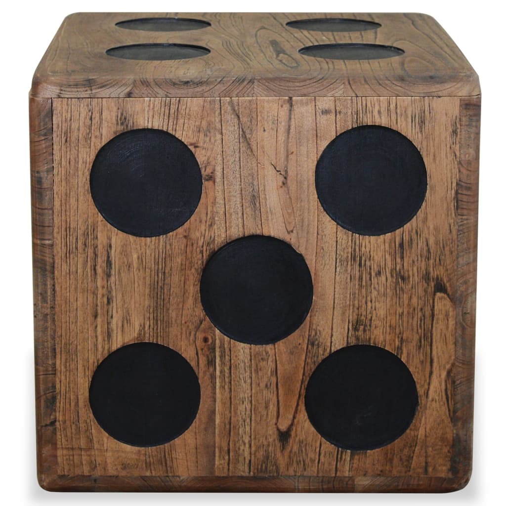 Storage Box Mindi Wood 15.7"X15.7"X15.7" Dice Design
