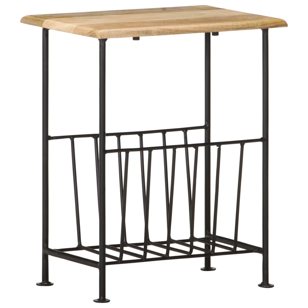 Magazine Rack 15.7"X11.8"X19.7" Solid Mango Wood And Steel