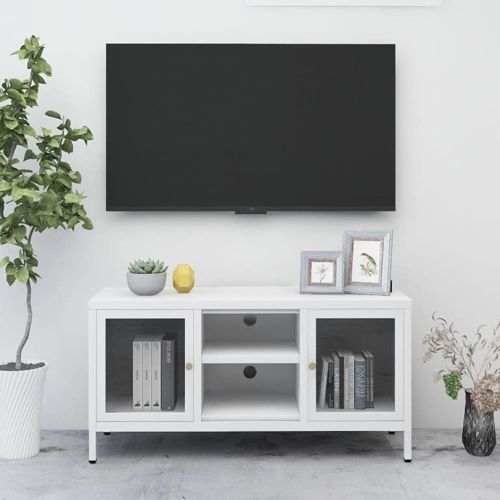 Tv Stand 4.3"X3.8"X20.5" Steel And Glass