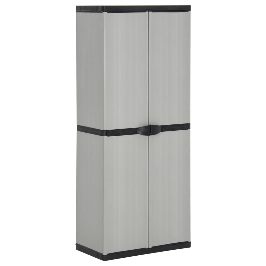 Garden Storage Cabinet With 3 Shelves Gray&Black 26.8"X15.7"X66.1"