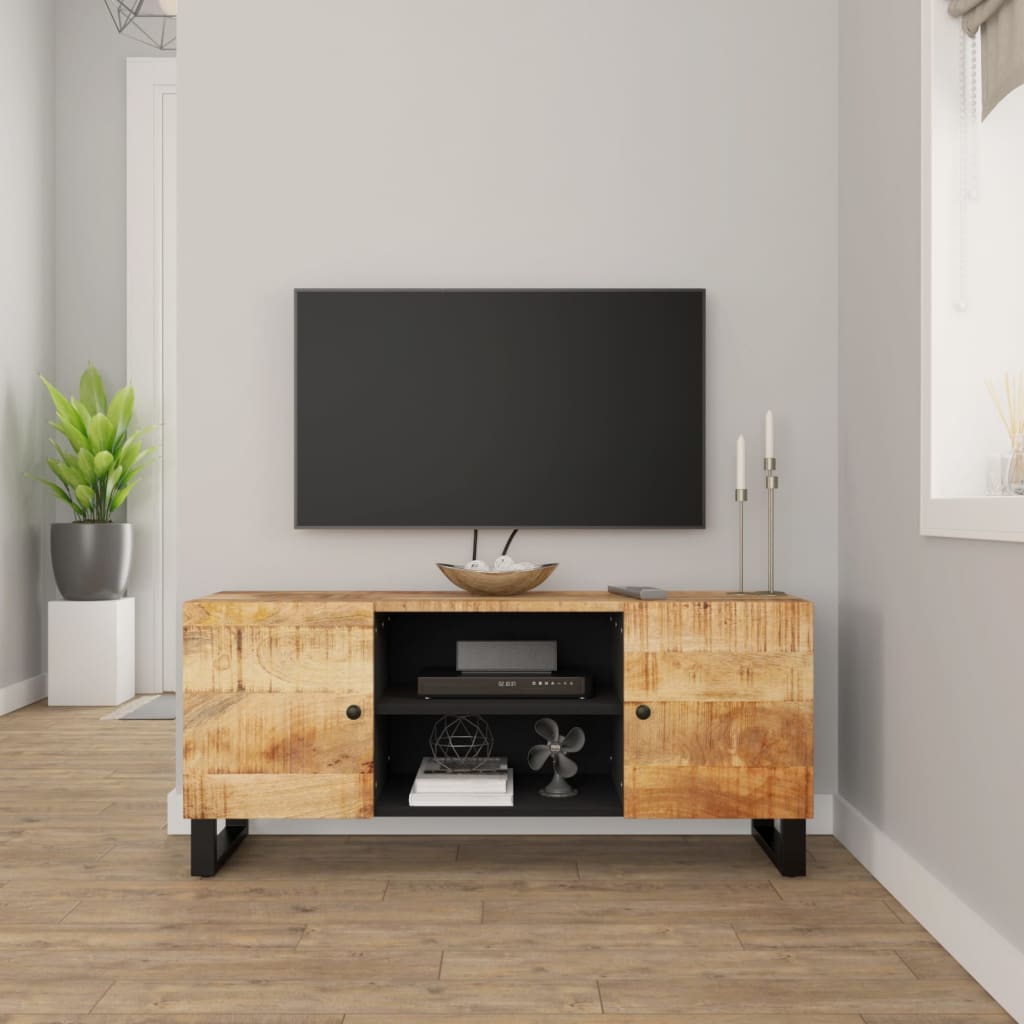 Tv Stand 4.3"X3"X8." Solid Wood Acacia