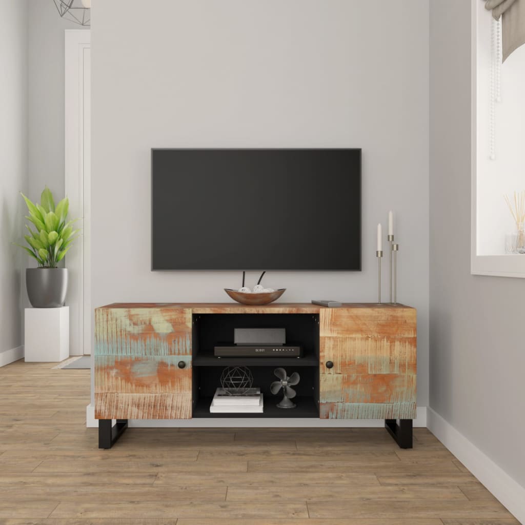 Tv Stand 4.3"X3"X8." Solid Wood Acacia