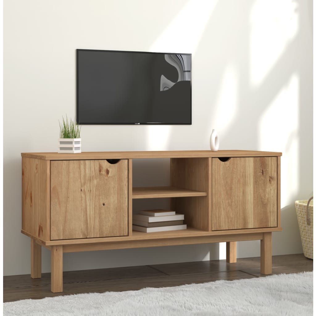 Tv Stand Otta 44.7"X6.9"X22.4" Solid Wood Pine