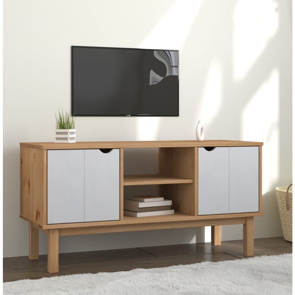 Tv Stand Otta 44.7"X6.9"X22.4" Solid Wood Pine