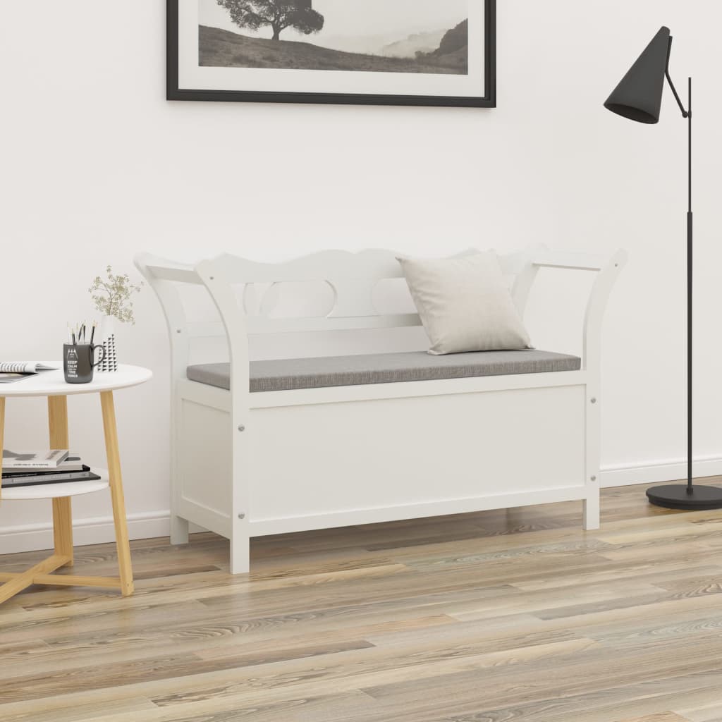 Bench White 42.1"X17.7"X29.7" Solid Wood Fir