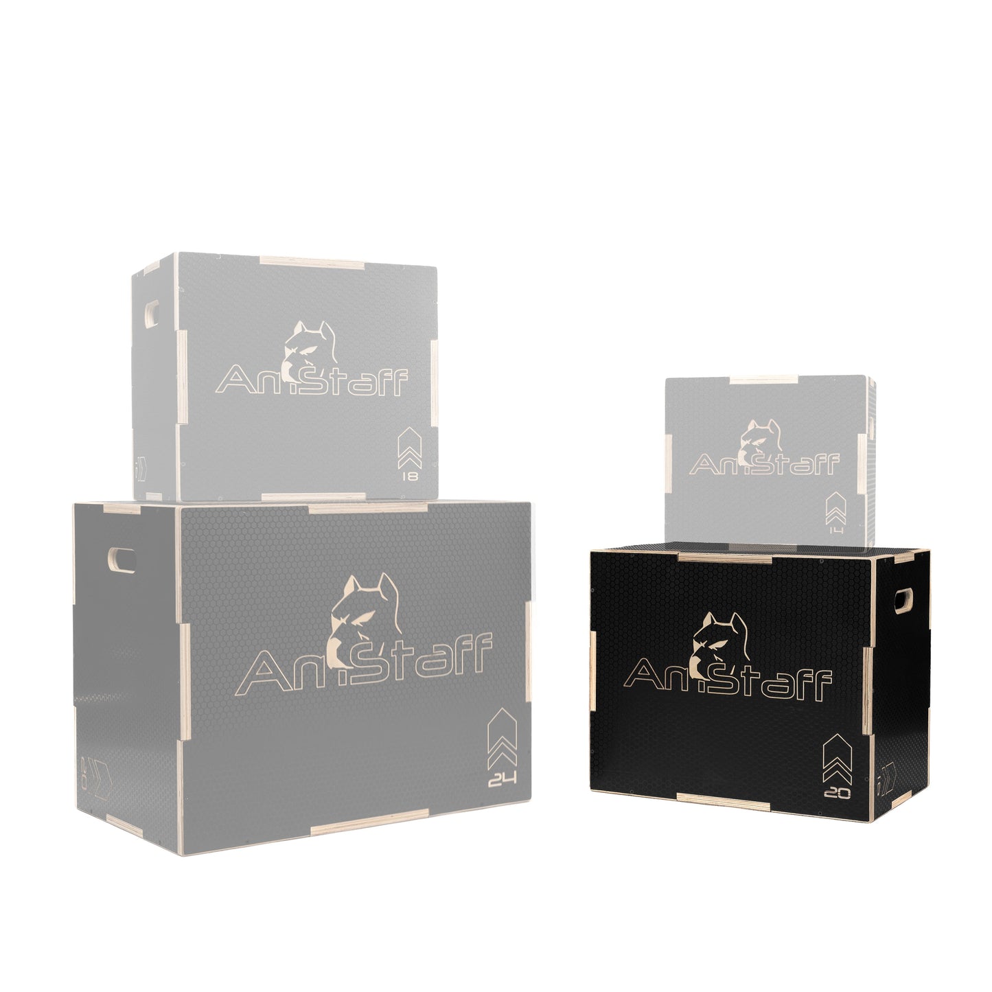 AmStaff Fitness 3-in-1 Non-Slip Wood Plyometric Box