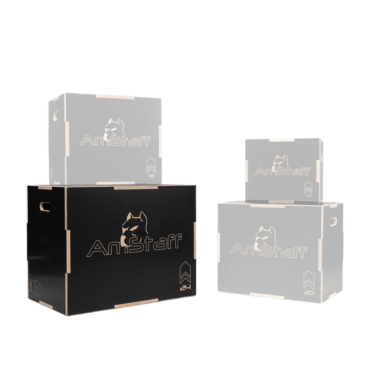 AmStaff Fitness 3-in-1 Non-Slip Wood Plyometric Box