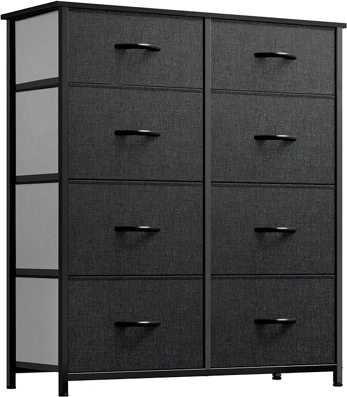 Dresser for Bedroom, Tall Dresser with 8 Drawers, Chest of Drawers for Closet