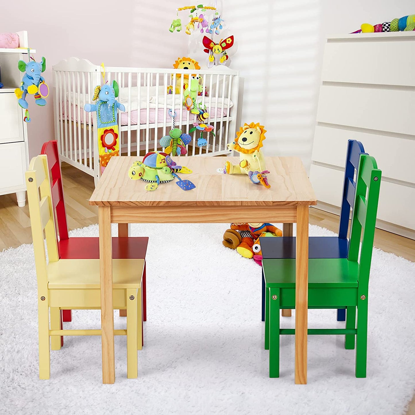 Children's Eco Wooden Table & 4 Chairs Set | New Zealand Pine | 3-8 Years