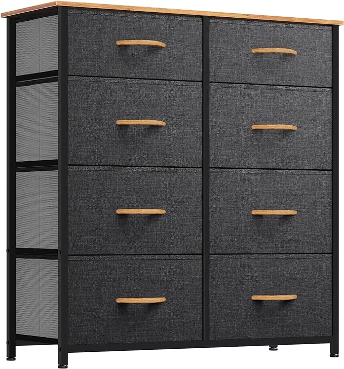 Dresser for Bedroom, Tall Dresser with 8 Drawers, Chest of Drawers for Closet