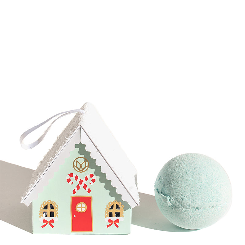 musee-bath-bomb-village-house-holiday-ornament-blue
