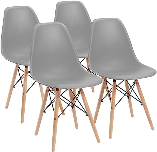 Pre Assembled Style Mid Century Modern DSW Shell Lounge Plastic Kitchen, Dining