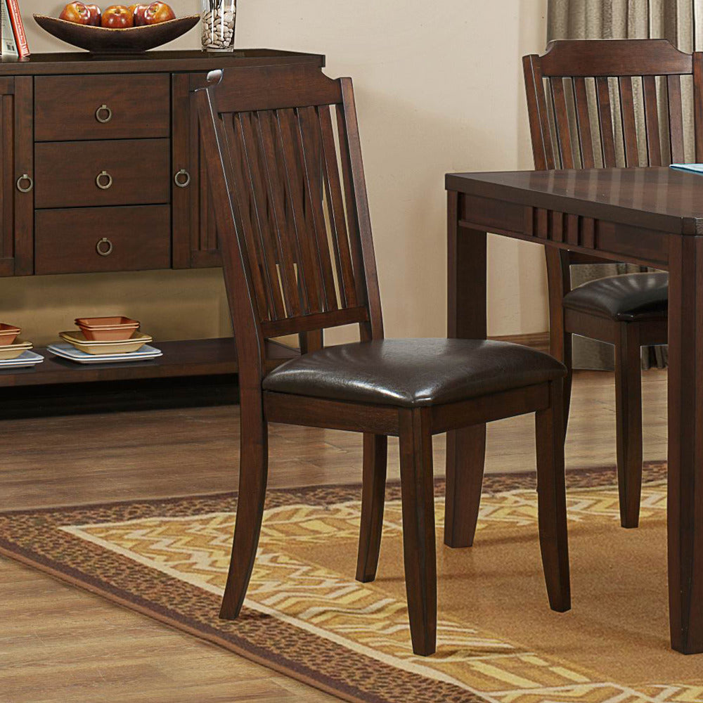 Homelegance Dickens Slat Back Side Chair in Rich Brown