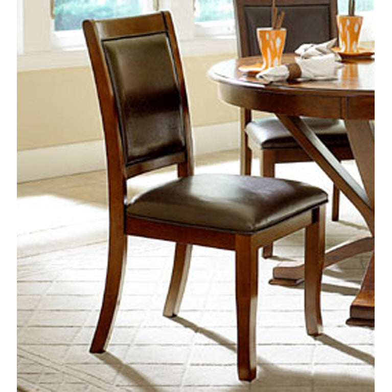 Homelegance Helena Vinyl Side Chair in Cherry