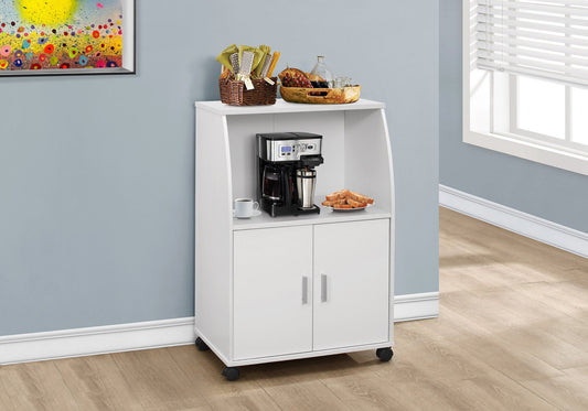 Kitchen Cart - 33H / White On Castors