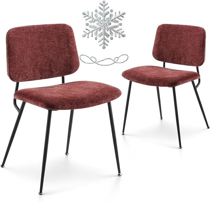 Modern Upholstered Dining Chairs Set of 2, Fabric Dining Room Chairs Accent Diner Chair