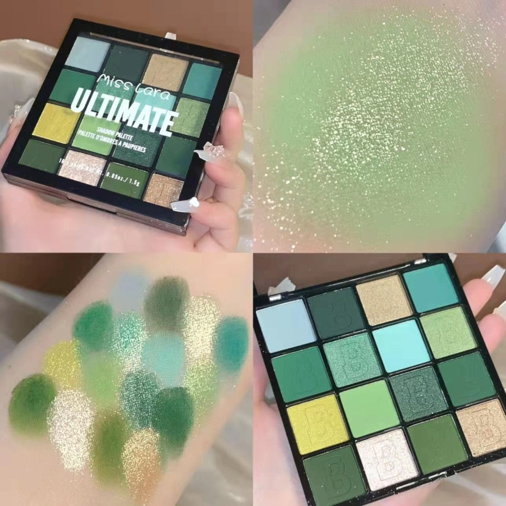Blue Purple Olive Green Eyeshadow Palette
