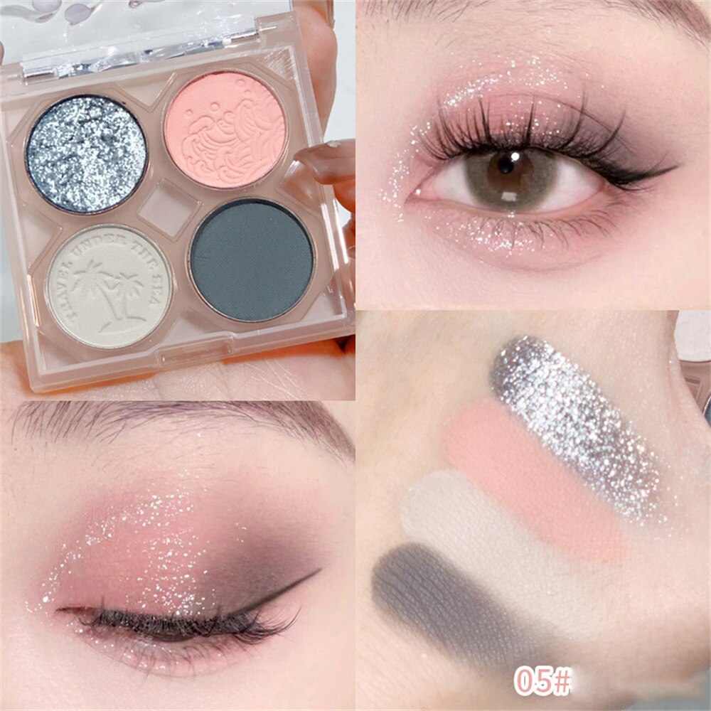 Blue Purple Olive Green Eyeshadow Palette