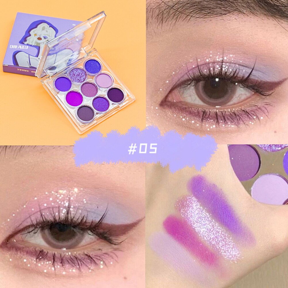 Blue Purple Olive Green Eyeshadow Palette