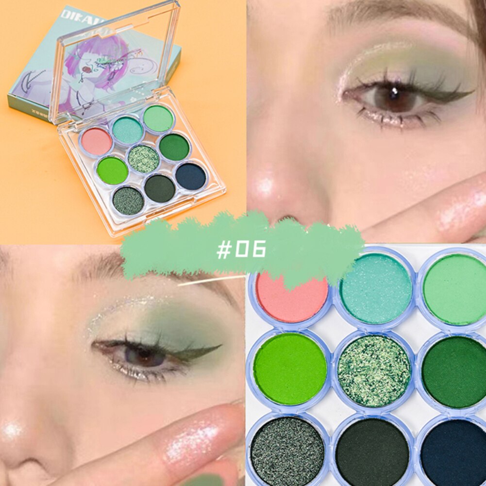 Blue Purple Olive Green Eyeshadow Palette