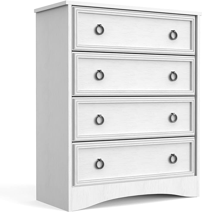 Modern 4 Drawer Dresser, Dressers for Bedroom, Tall Chest of Drawers Closet Organizers