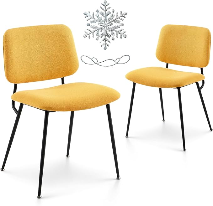 Modern Upholstered Dining Chairs Set of 2, Fabric Dining Room Chairs Accent Diner Chair