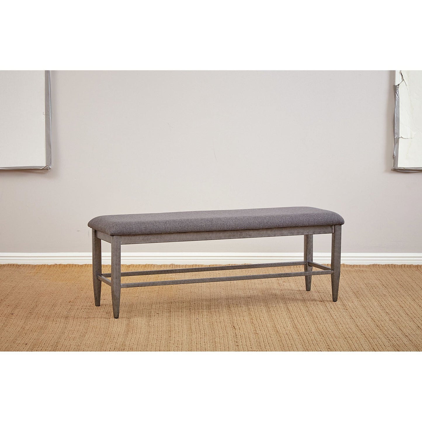 (D312-49) River Loft- Bench- Rustic Oak/Metal