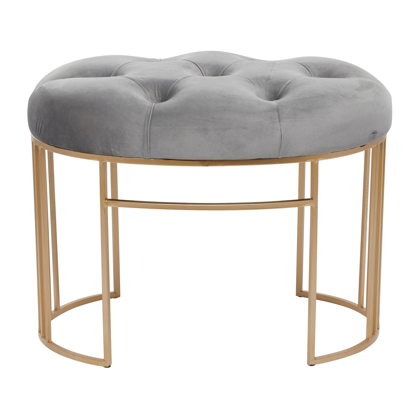 Metal Bench with Velvet Seat