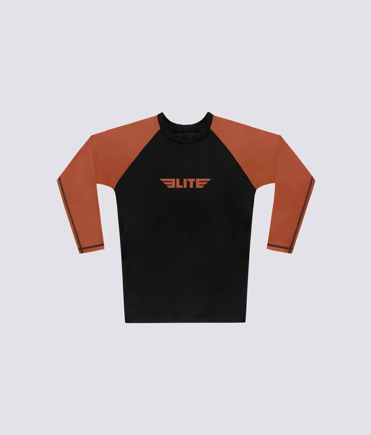 Men's Standard Brown Long Sleeve Wrestling Rash Guard