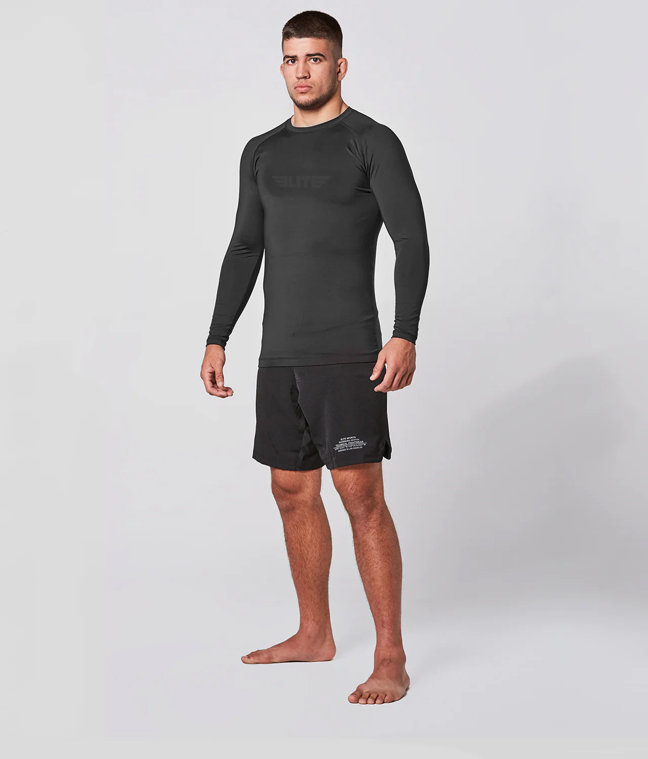 Men's Standard Black Long Sleeve Wrestling Rash Guard