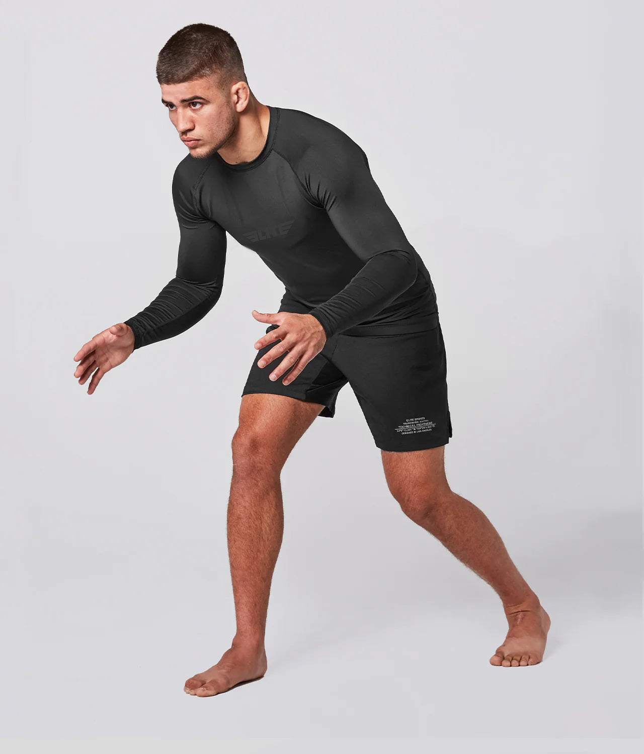 Men's Standard Black Long Sleeve Wrestling Rash Guard