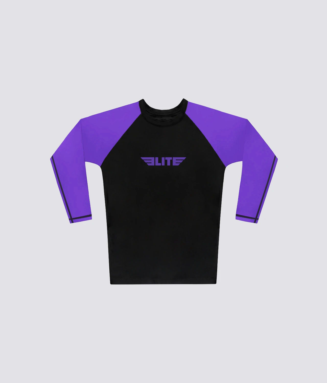 Men's Standard Purple Long Sleeve Wrestling Rash Guard