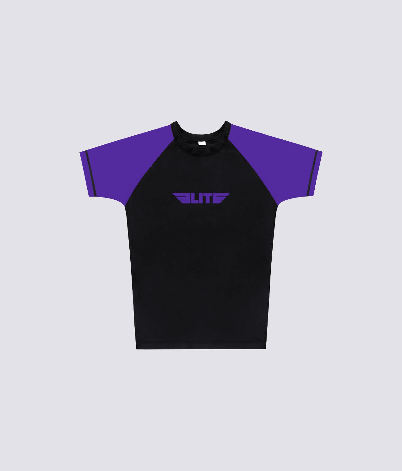 Men's Standard Purple Short Sleeve Wrestling Rash Guard