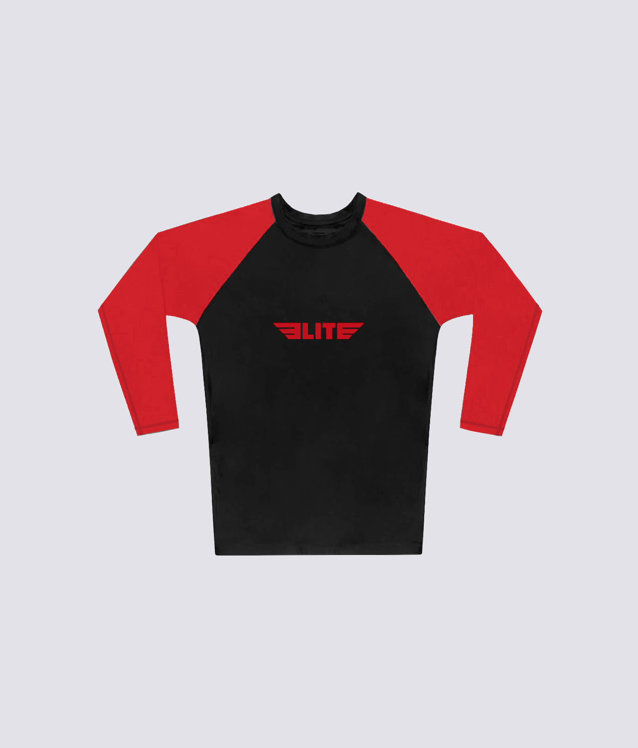 Men's Standard Red Long Sleeve Wrestling Rash Guard
