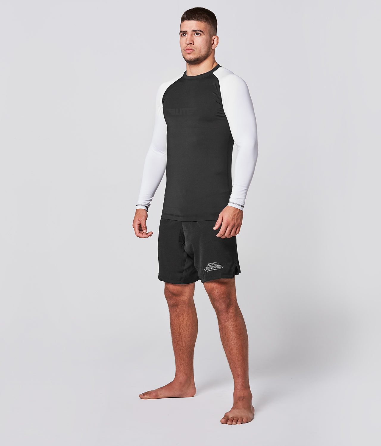 Men's Standard White Long Sleeve Wrestling Rash Guard