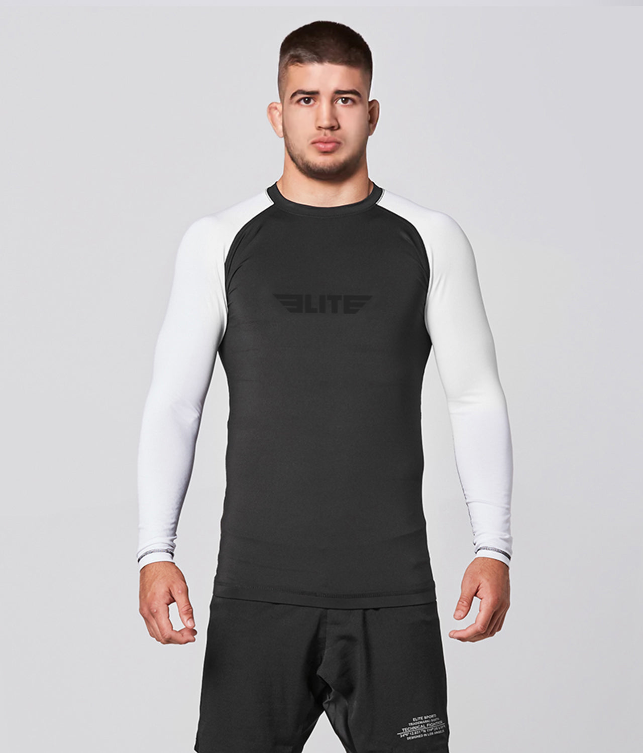 Men's Standard White Long Sleeve Wrestling Rash Guard
