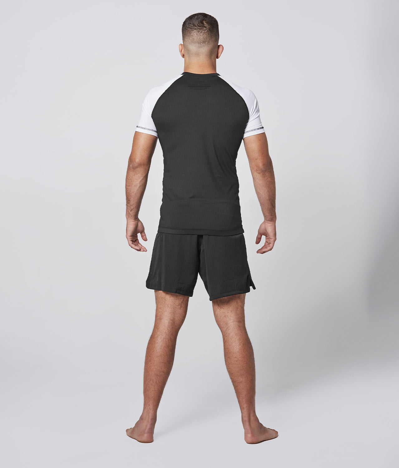 Men's Standard White Short Sleeve Wrestling Rash Guard