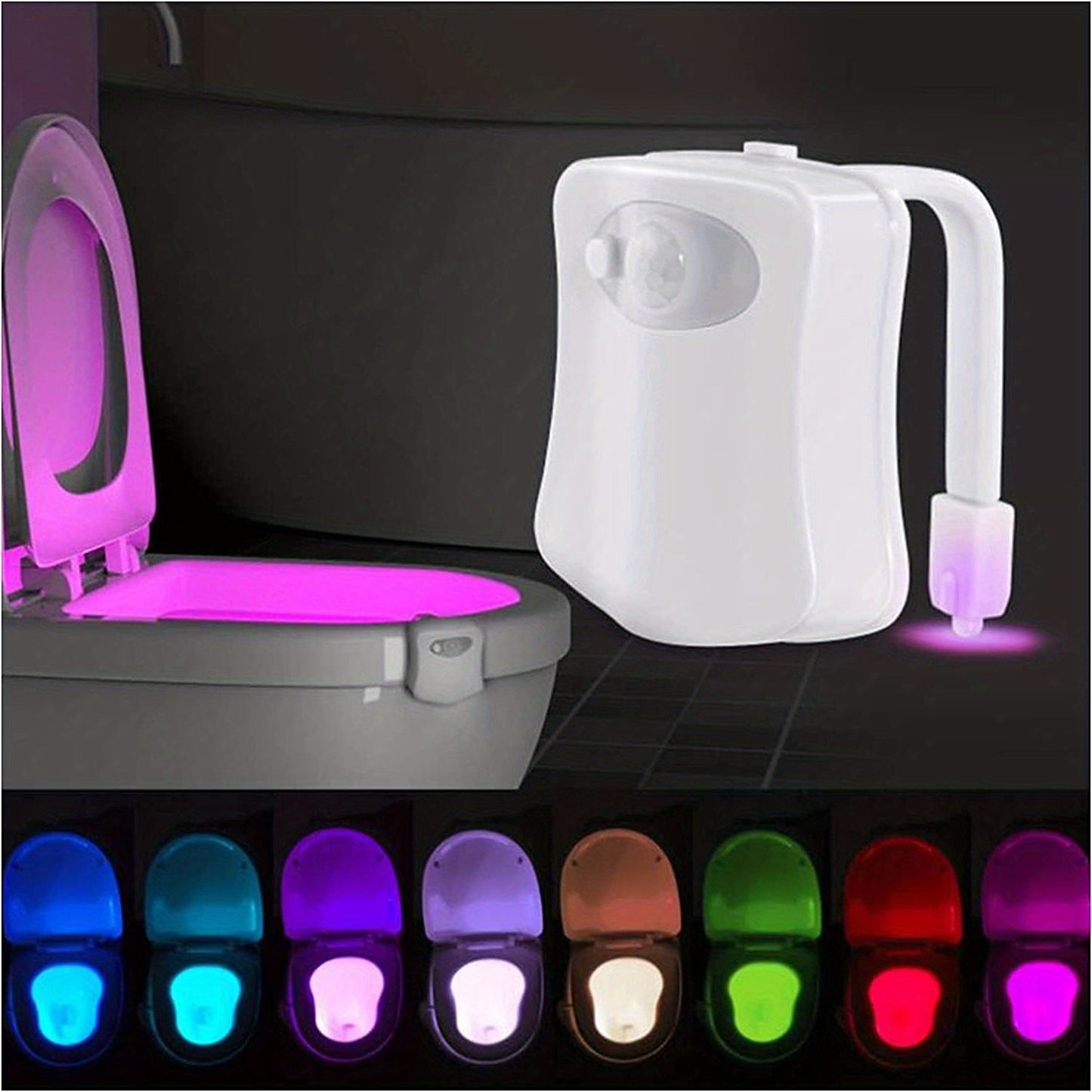 Light Up Your Toilet Bowl with this 16-Color Motion Sensor Activated LED Light - No Batteries Required!