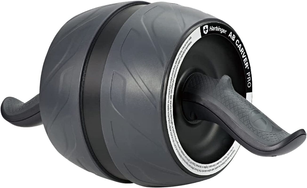 Harbinger AB Carver Pro with Knee Pads, Ab Roller Exercise Wheel, Fitness Equipment for Home Gym, Black